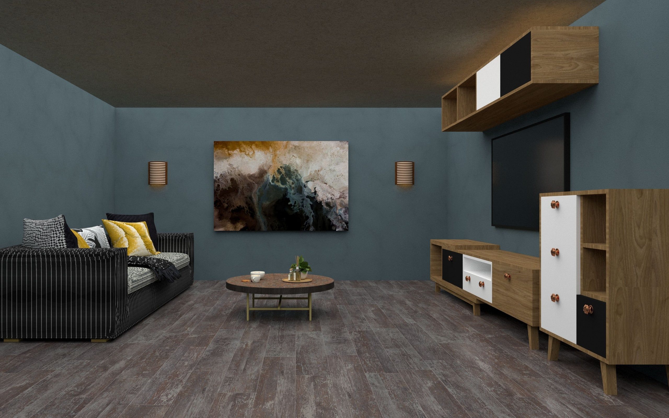 Reference image: a finished lower-level living space