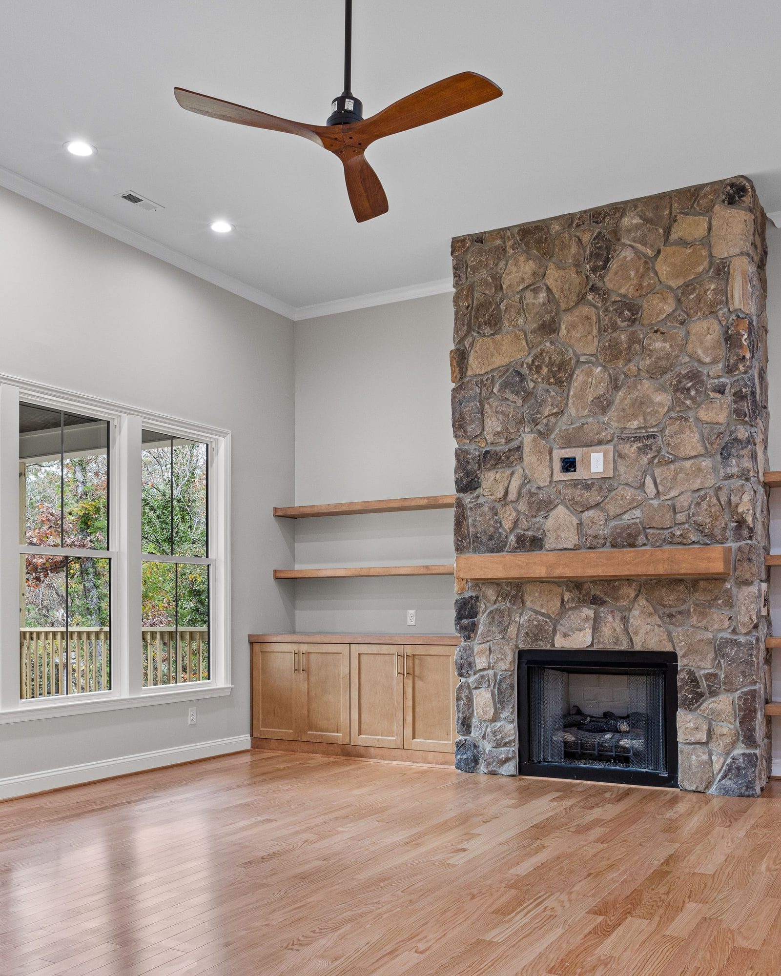 A finished basement living space